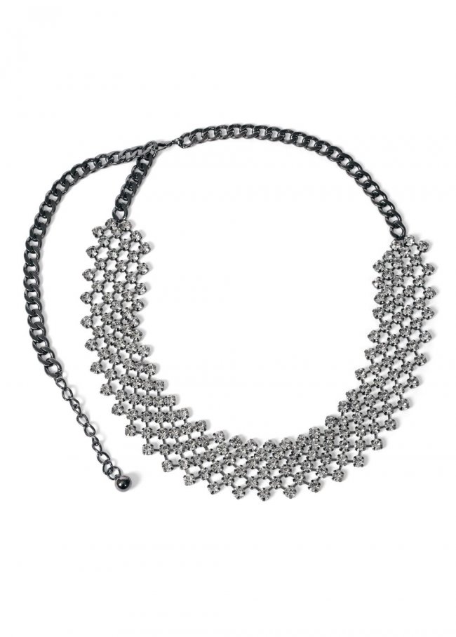 Venus Rhinestone Chain Belt in Black Multi Venus Rhinestone Chain Belt in Black Multi