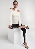 Venus VENUS | Cutout Turtleneck Sweater in White Venus VENUS | Cutout Turtleneck Sweater in White