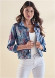 Venus Reversible Denim Jacket in Pink Floral Venus Reversible Denim Jacket in Pink Floral