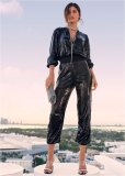 Venus Sequin Jogger Jumpsuit in Black Venus Sequin Jogger Jumpsuit in Black