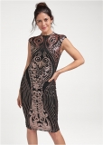 Venus Sequin Midi Dress - Black Multi Venus Sequin Midi Dress - Black Multi