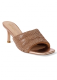 Venus Rhinestone Heeled Slides in Rose Gold Venus Rhinestone Heeled Slides in Rose Gold