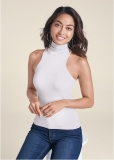 Venus Mock-Neck Seamless Top in White Venus Mock-Neck Seamless Top in White