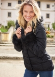 Venus Faux-Fur Trim Puffer Coat in Black Venus Faux-Fur Trim Puffer Coat in Black