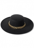 Venus Chain Detail Fedora in Black Venus Chain Detail Fedora in Black