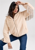 Venus Faux-Fur Bomber Coat in White Venus Faux-Fur Bomber Coat in White