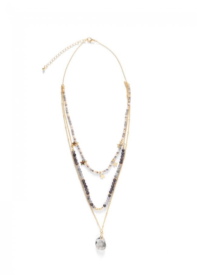 Venus Stars Stones Layered Necklace in Blue Venus Stars Stones Layered Necklace in Blue