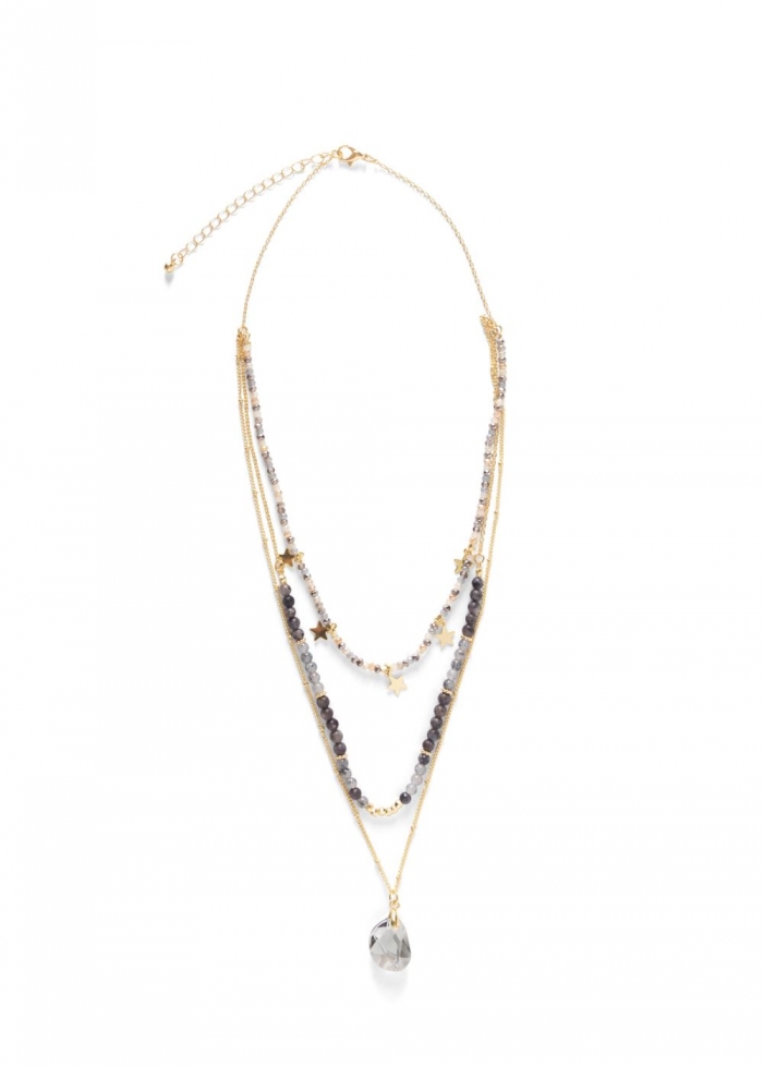 Venus Stars Stones Layered Necklace in Blue