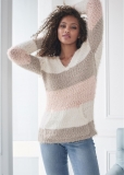 Venus VENUS | Cozy Striped Hooded Sweater in Blush Multi Venus VENUS | Cozy Striped Hooded Sweater in Blush Multi