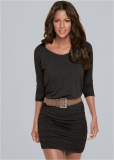 Venus Ruched Detail Dress - Black Venus Ruched Detail Dress - Black