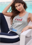 Venus Red Wine And Blue Lounge Tank Top in Heather Grey Venus Red Wine And Blue Lounge Tank Top in Heather Grey