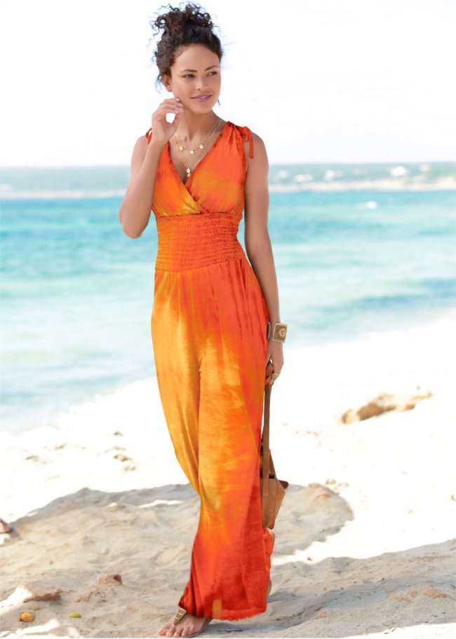 Venus Tie Dye Jumpsuit in Orange Multi Venus Tie Dye Jumpsuit in Orange Multi
