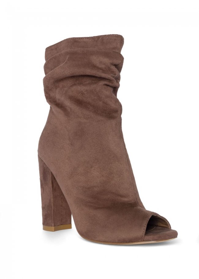 Venus Peep Toe Booties in Taupe Venus Peep Toe Booties in Taupe