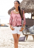 Venus Paradise Python Cold-Shoulder Top in Pink Multi Venus Paradise Python Cold-Shoulder Top in Pink Multi