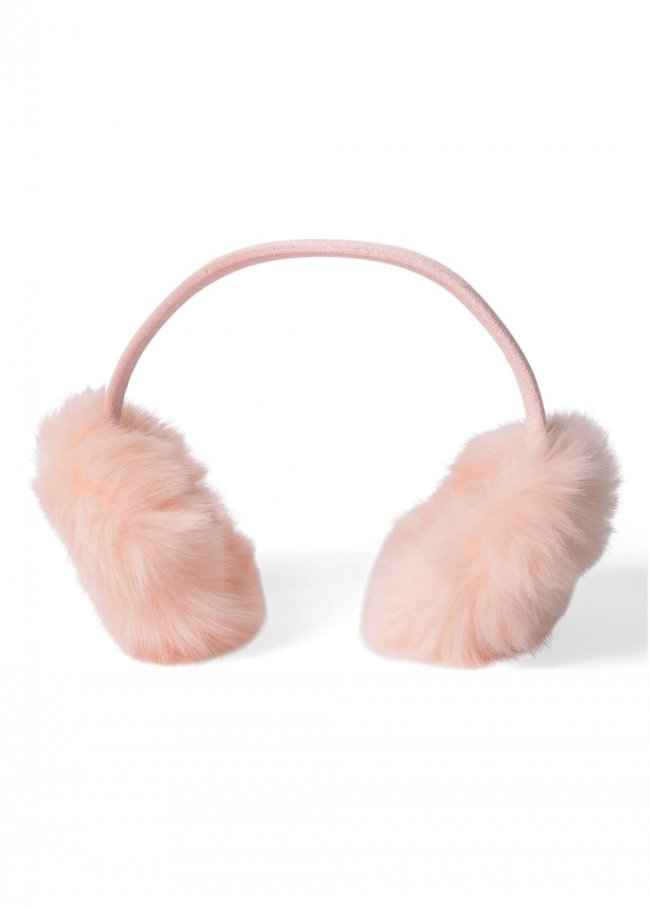 Venus Faux-Fur Ear Muffs in Pale Pink Venus Faux-Fur Ear Muffs in Pale Pink