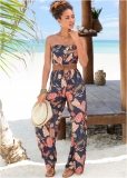 Venus Floral Strapless Jumpsuit in Black Multi Venus Floral Strapless Jumpsuit in Black Multi