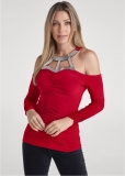 Venus Ruched Embellished Top in Red Venus Ruched Embellished Top in Red