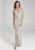 Venus Knot Detail Maxi Dress - Cream & Black Venus Knot Detail Maxi Dress - Cream & Black
