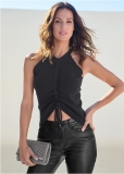 Venus Ruched Front Tank in Black Venus Ruched Front Tank in Black