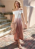Venus Off-The-Shoulder Ombre Dress - Brown Multi Venus Off-The-Shoulder Ombre Dress - Brown Multi