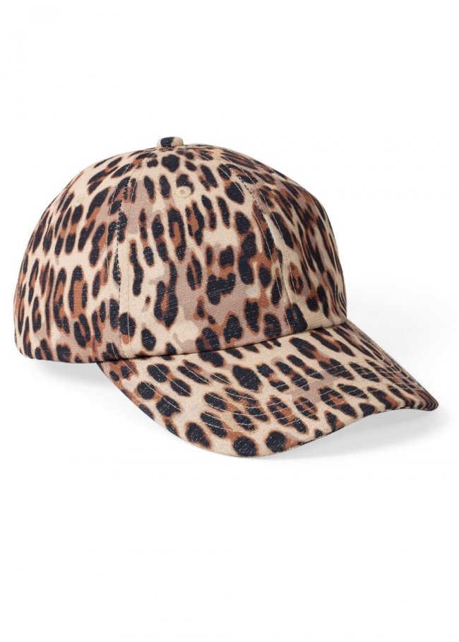 Venus Leopard Print Baseball Cap in Brown Multi Venus Leopard Print Baseball Cap in Brown Multi