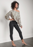 Venus Crop Hacci Lounge Pants in Black Venus Crop Hacci Lounge Pants in Black