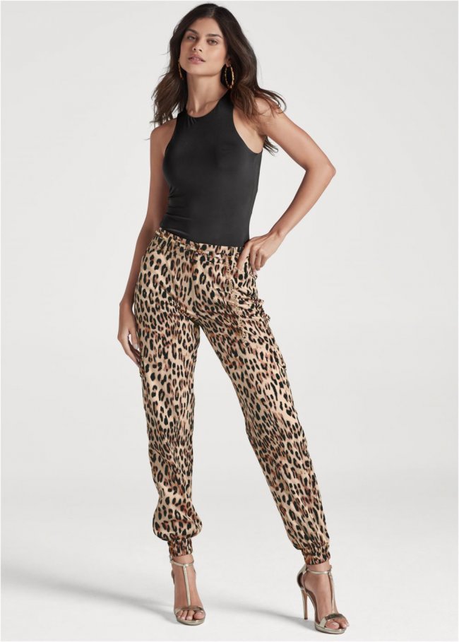 Venus Brown Multi FAUX SUEDE CARGO PANTS Venus Brown Multi FAUX SUEDE CARGO PANTS