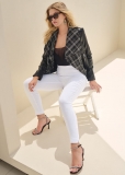 Venus Faux-Leather Tweed Jacket in Black Multi Venus Faux-Leather Tweed Jacket in Black Multi
