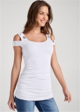 Venus Embellished Strappy Top in White Venus Embellished Strappy Top in White