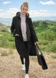 Venus Layered Coat And Vest Set in Black Venus Layered Coat And Vest Set in Black