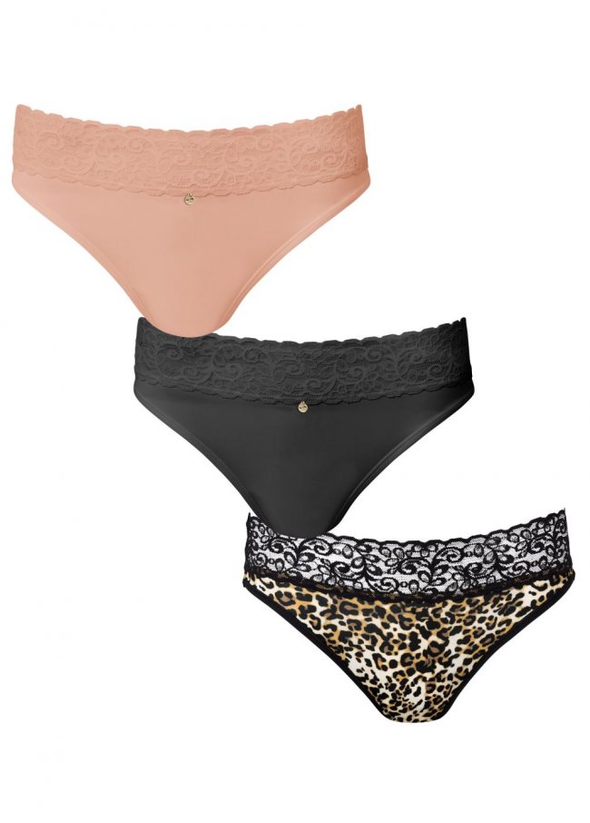 Venus After Dark Pearl By Venus? Lace Trim Bikini 3 Pack Venus After Dark Pearl By Venus? Lace Trim Bikini 3 Pack