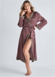 Venus Animal Multi Satin Sleep Robe Venus Animal Multi Satin Sleep Robe