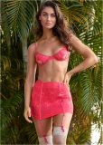 Venus Dark Pink OPEN CUP BRA AND SKIRT SET Venus Dark Pink OPEN CUP BRA AND SKIRT SET