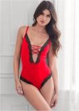 Venus Red & Black Lace-Up Teddy Venus Red & Black Lace-Up Teddy