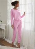 Venus Heathered Pink HENLEY PAJAMA SET Venus Heathered Pink HENLEY PAJAMA SET