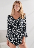 Venus Black Floral Ruffle Pajama Shorts Set Venus Black Floral Ruffle Pajama Shorts Set