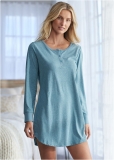Venus Sapphire Blue HENLEY PAJAMA SHIRT Venus Sapphire Blue HENLEY PAJAMA SHIRT