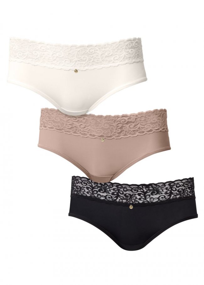 Venus Cherished Classics Pearl By Venus? Lace Trim Hipster 3 Pack Venus Cherished Classics Pearl By Venus? Lace Trim Hipster 3 Pack