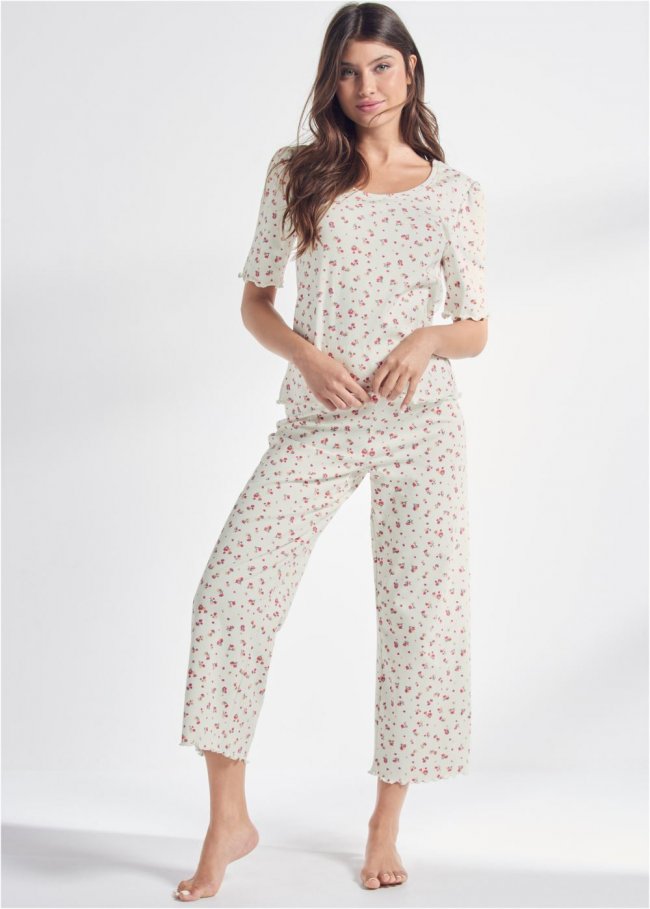 Venus Flower Dreams LETTUCE EDGE PAJAMA PANTS Venus Flower Dreams LETTUCE EDGE PAJAMA PANTS