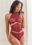 Venus Red RHINESTONE CUTOUT TEDDY Venus Red RHINESTONE CUTOUT TEDDY