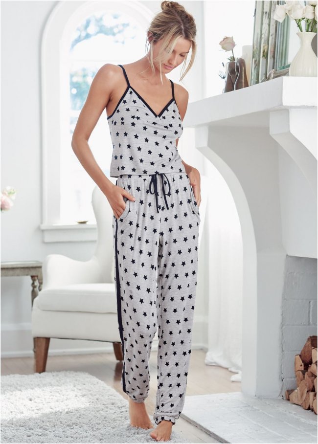 Venus Grey Multi Tank and joggers pajama set Venus Grey Multi Tank and joggers pajama set