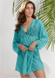 Venus Teal ALLOVER LACE ROBE Venus Teal ALLOVER LACE ROBE