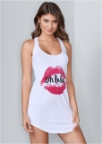 Venus White Lace Back Nightgown Venus White Lace Back Nightgown