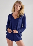 Venus Navy RUFFLE SHORT SET Venus Navy RUFFLE SHORT SET
