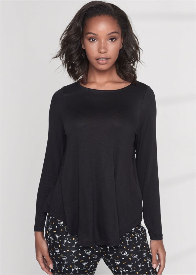 Venus Black LONG SLEEVE SLEEP SHIRT Venus Black LONG SLEEVE SLEEP SHIRT