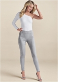 Venus Plus Size Pull-On Faux-Suede Skinny Pants in Grey Venus Plus Size Pull-On Faux-Suede Skinny Pants in Grey