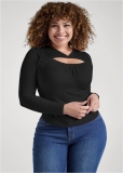 Venus Plus Size Ruched Cutout Top Venus Plus Size Ruched Cutout Top