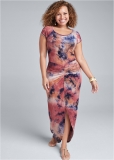 Venus Plus Size Ruched Tie Dye Maxi Dress Venus Plus Size Ruched Tie Dye Maxi Dress
