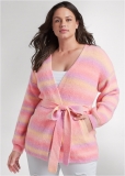 Venus Plus Size Pink Tie Dye Cardigan in Pink Multi Venus Plus Size Pink Tie Dye Cardigan in Pink Multi