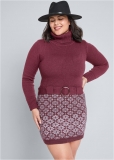 Venus Plus Size Belted Sweater Dress Venus Plus Size Belted Sweater Dress
